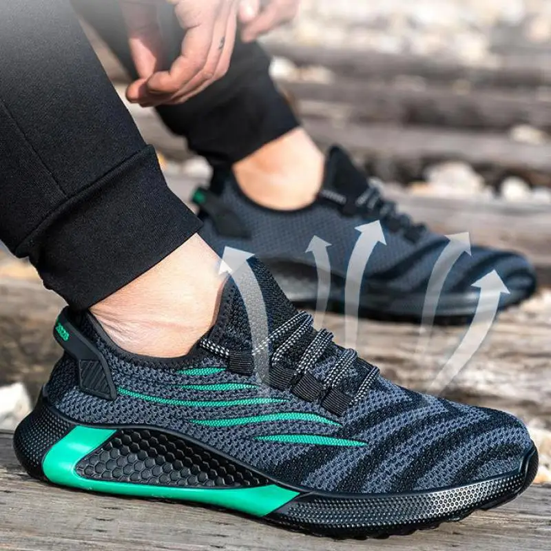 Spring Lightweight Safety Shoes Steel Toe Sneakers Breathable Work Sneakers for Men Women Outdoor Non-slip Protective Sneakers thumbnail 6