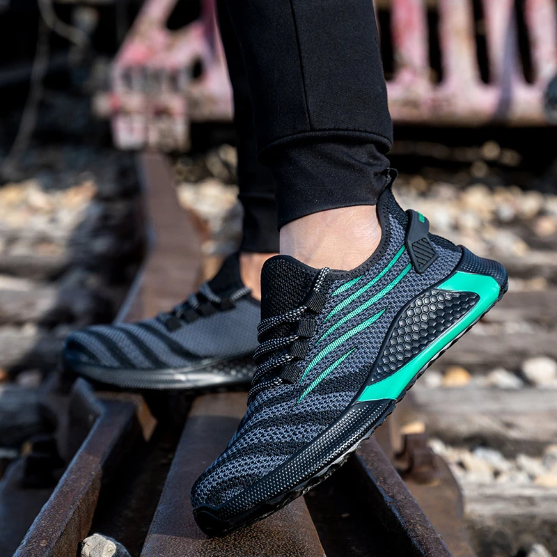 Spring Lightweight Safety Shoes Steel Toe Sneakers Breathable Work Sneakers for Men Women Outdoor Non-slip Protective Sneakers thumbnail 4