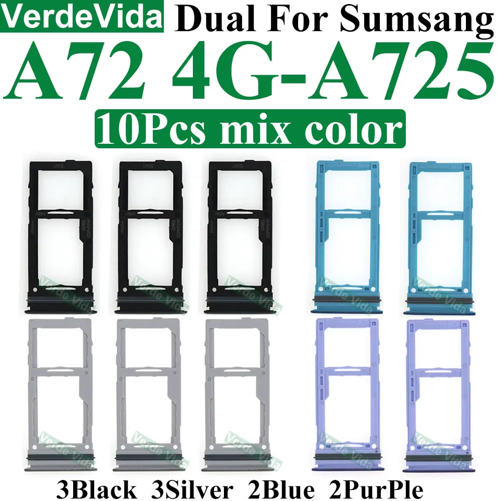 10Pcs SIM Chip Tray Slot Adapter For Samsung Phone A32 A325 A326 A52 A525 A72 A22 A02 A51 A31 A71 SD Holder Card Tray With Tools thumbnail 2