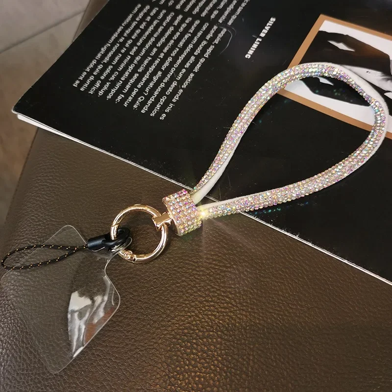 For Cell phone lanyard pendant phone strap Keychain on the phone Wrist chain luxury rhinestone pendant chain diamond bracelet thumbnail 4
