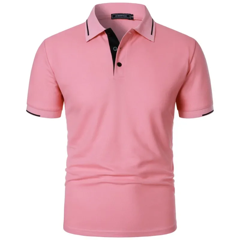 Men's Short Sleeve Polo Shirt Summe Button Classic Fit Casual T-Shirts Oversize Pullover Shirts Man Solid Color Lightweight Tops thumbnail 3