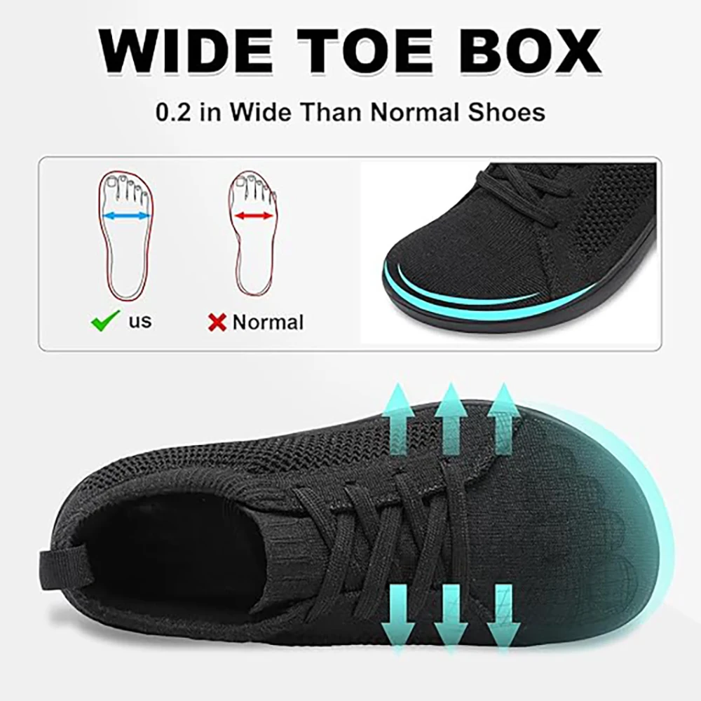 Minimalist Barefoot Shoes Unisex Lightweight Breathable Zero Soles Wide Toe Men's Running Shoes Outdoor Casual Walking Shoes thumbnail 3