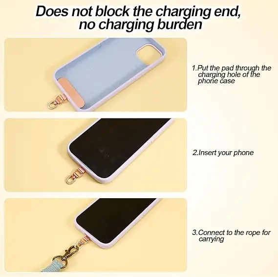 360° Rotation Metal Steel Phone Tether Tab Cell Phone Lanyard Patch Gasket Universal Cellphone Lanyard Safety Connecter Piece thumbnail 5