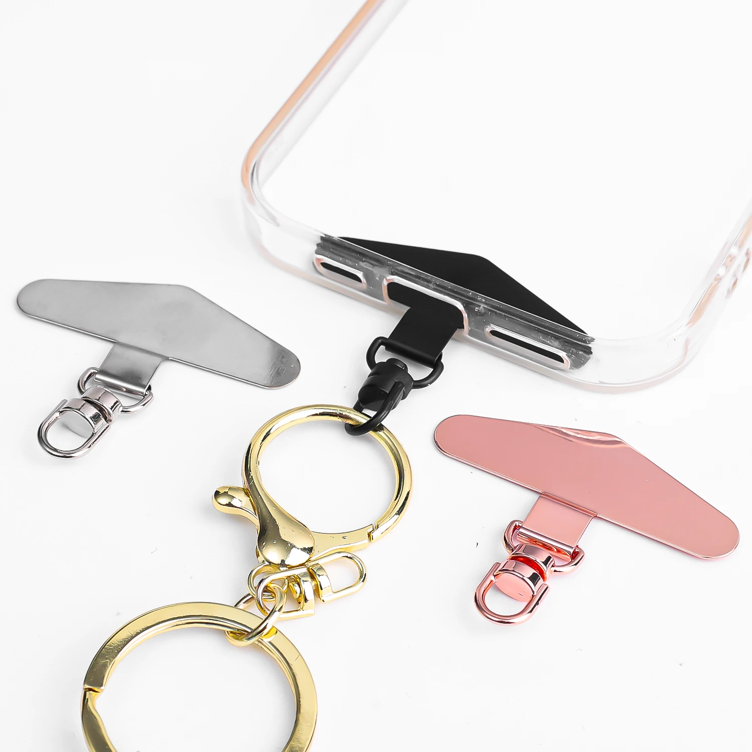 360° Rotation Metal Steel Phone Tether Tab Cell Phone Lanyard Patch Gasket Universal Cellphone Lanyard Safety Connecter Piece thumbnail 2