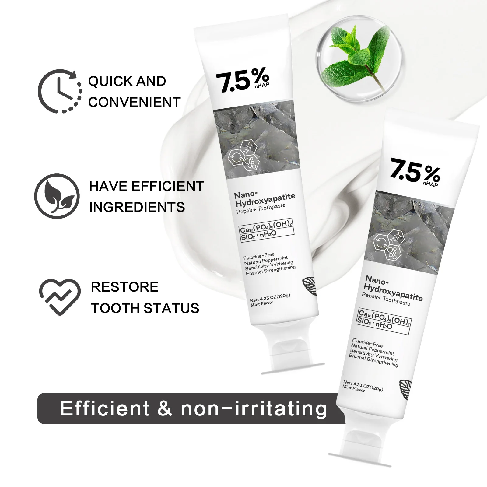 120g Nano Hydroxyapatite Toothpaste Remover Coffee/Tea Stain Improve Bad Breath Prevent Caries Fresh Breath Teeth Dental Care thumbnail 2