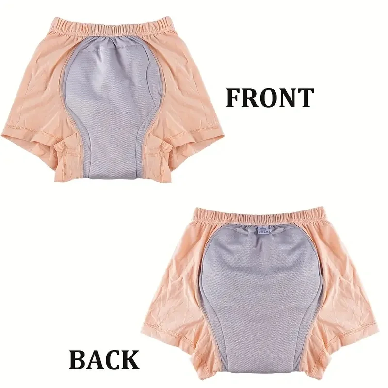 Adult Diaper Men's Washable Incontinence Shorts Open Underwear Adult Patient Reusable Breathable Pant Diaper for Elderly thumbnail 4
