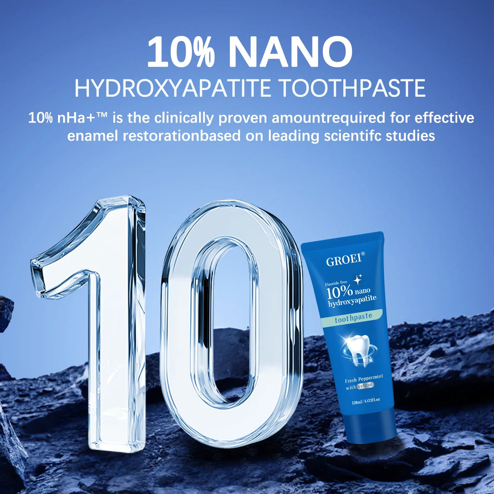 Hydroxyapatite Toothpaste Refresh Prevent Dental Cavities Stain Removal Smoke Coffee Tea Stains Sensitive Teeth Oral Hygiene thumbnail 2