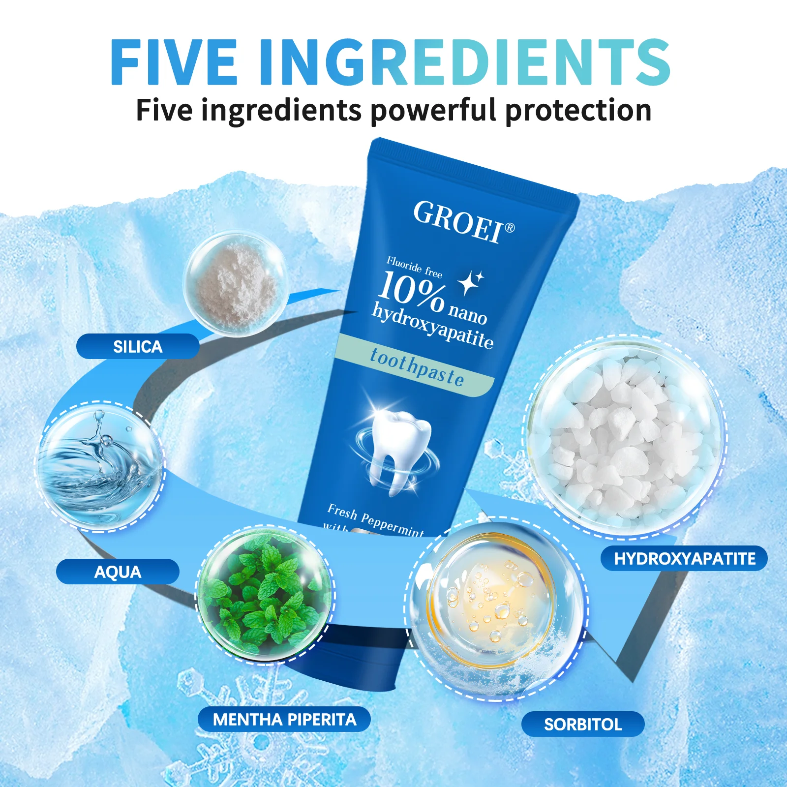 Hydroxyapatite Toothpaste Refresh Prevent Dental Cavities Stain Removal Smoke Coffee Tea Stains Sensitive Teeth Oral Hygiene thumbnail 5
