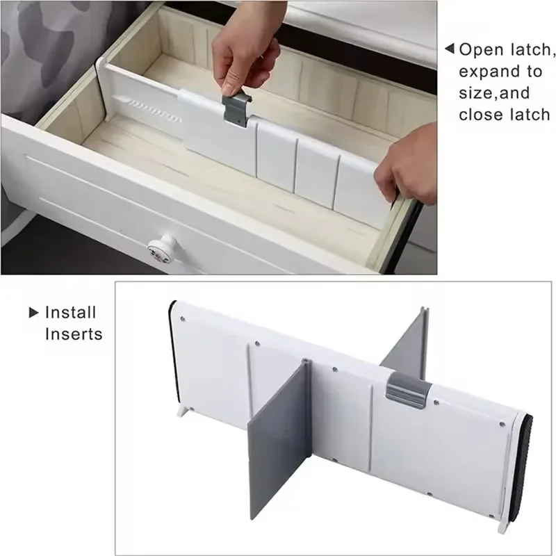 New Retractable Drawer Partition, Adjustable Drawer Dividers ,Creative Bookshelves Partition, Household Storage Home Decoration thumbnail 5