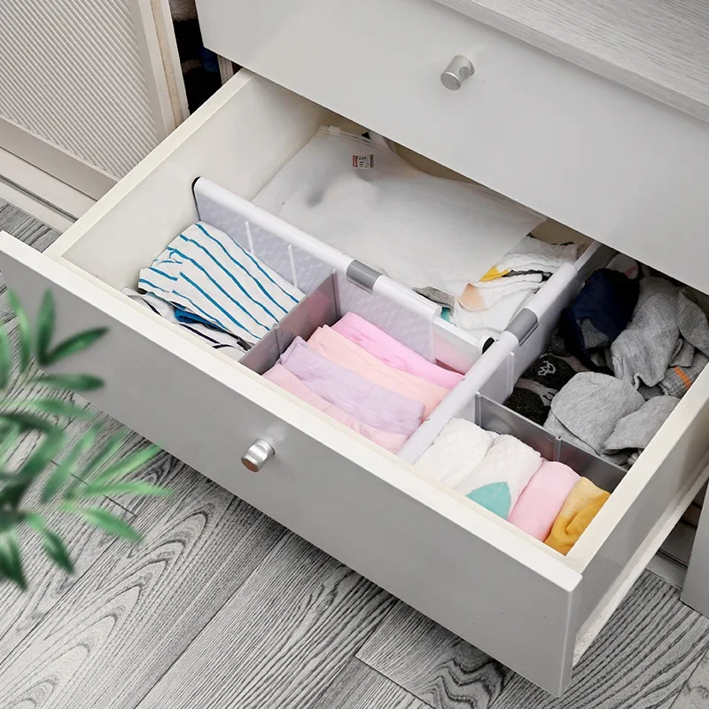 New Retractable Drawer Partition, Adjustable Drawer Dividers ,Creative Bookshelves Partition, Household Storage Home Decoration thumbnail 4