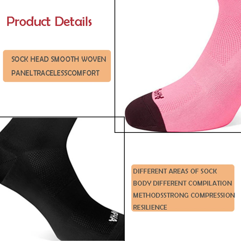 2 Pairs Cycling Socks Men Mesh Breathable High Quality Professional Competition Brand Sport Running Socks Road Bicycle Socks thumbnail 2
