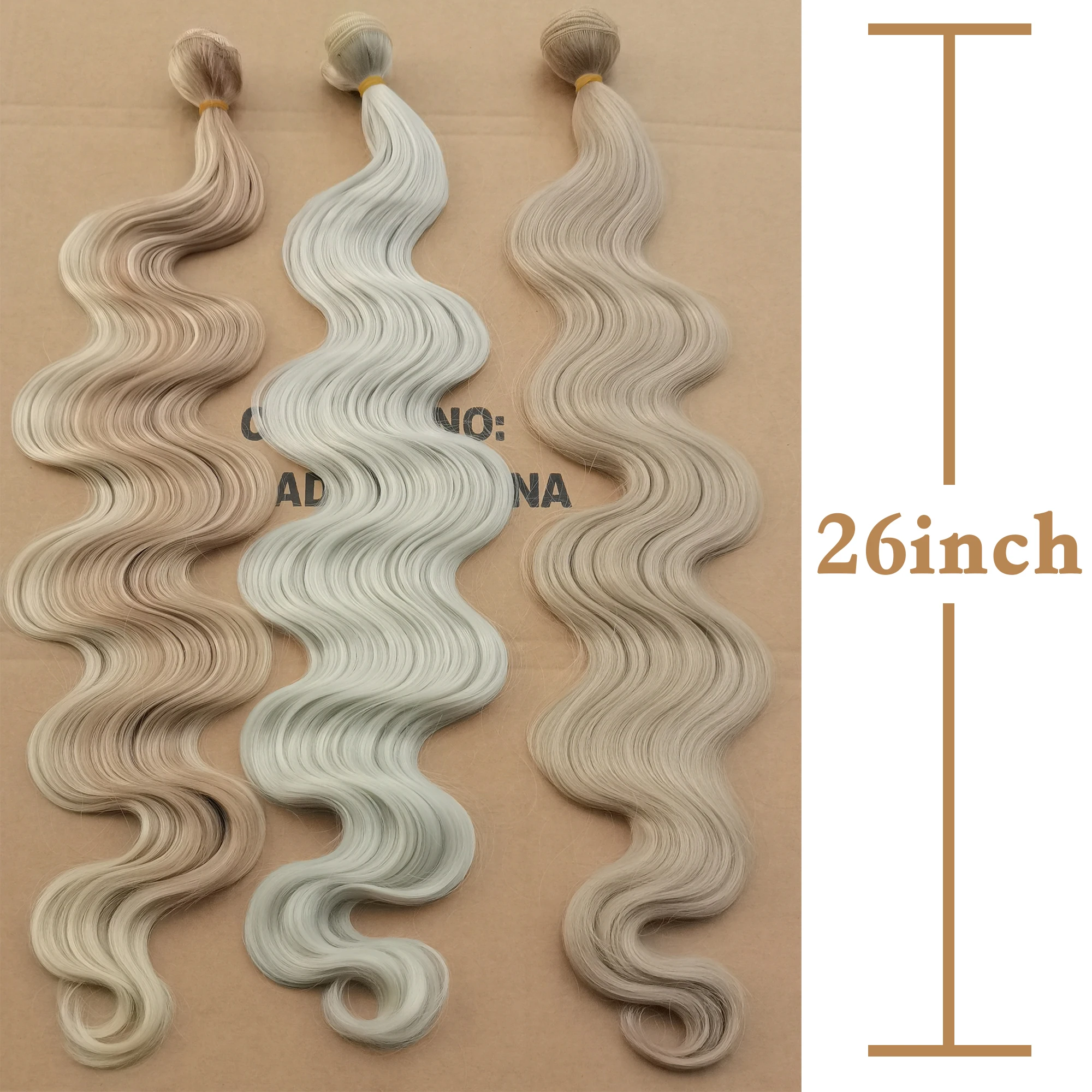 Colorful Body Wave Hair Bundles 613 Piano Blonde Natural Synthetic Hair Extensions Ombre Thick Ponytail Loose Deep Hair Weaving thumbnail 3