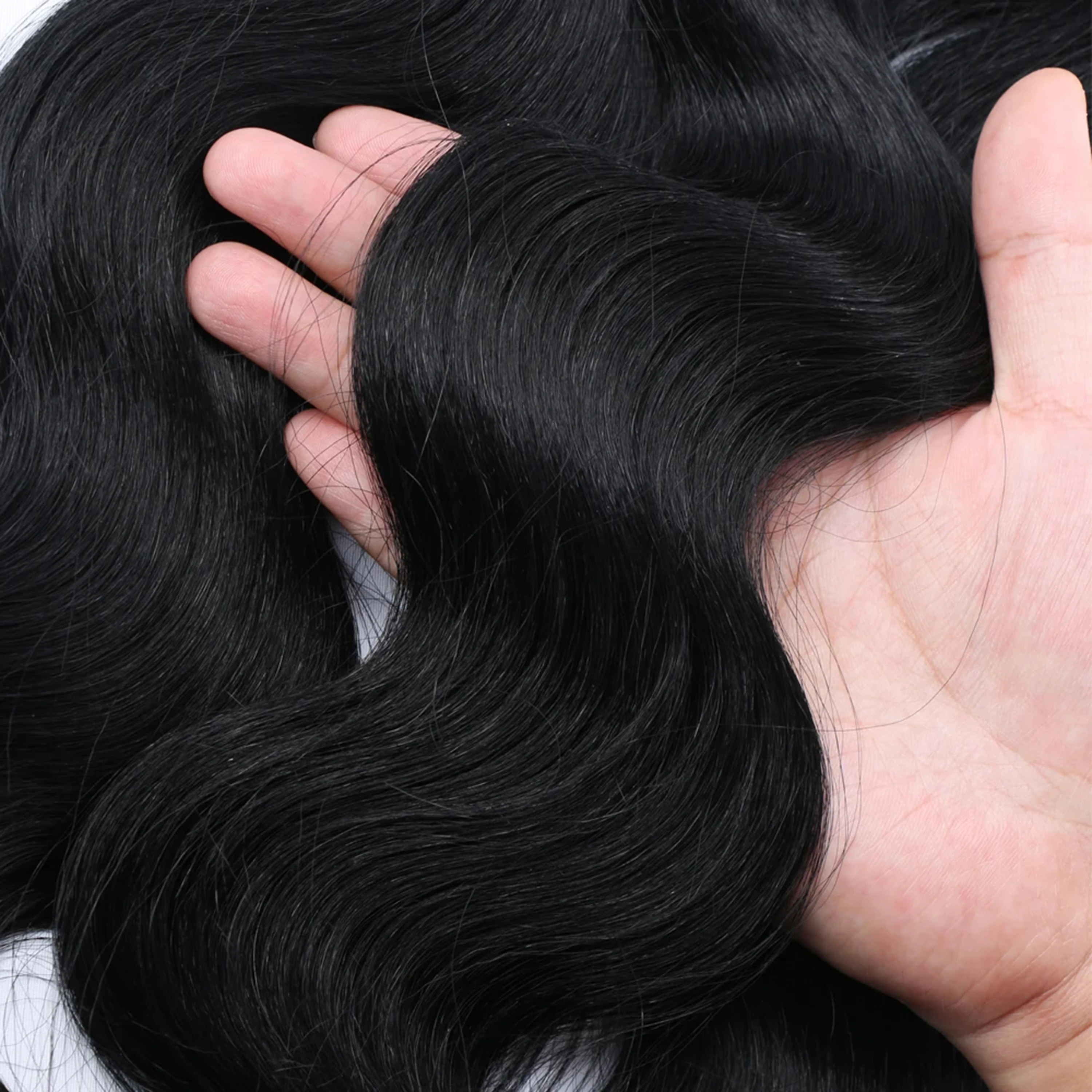 Colorful Body Wave Hair Bundles 613 Piano Blonde Natural Synthetic Hair Extensions Ombre Thick Ponytail Loose Deep Hair Weaving thumbnail 6