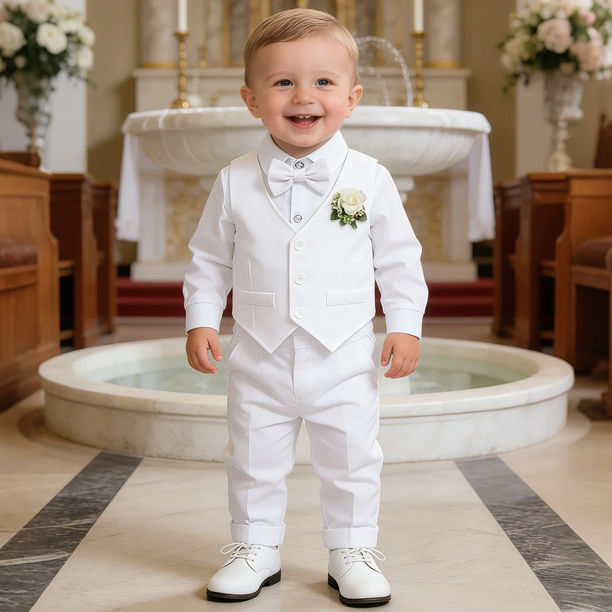 Baby Boy Baptism Outfit Infant First Easter Church Christening Suit Set Toddler Formal Wedding Birthday Party Gift Clothes thumbnail 2