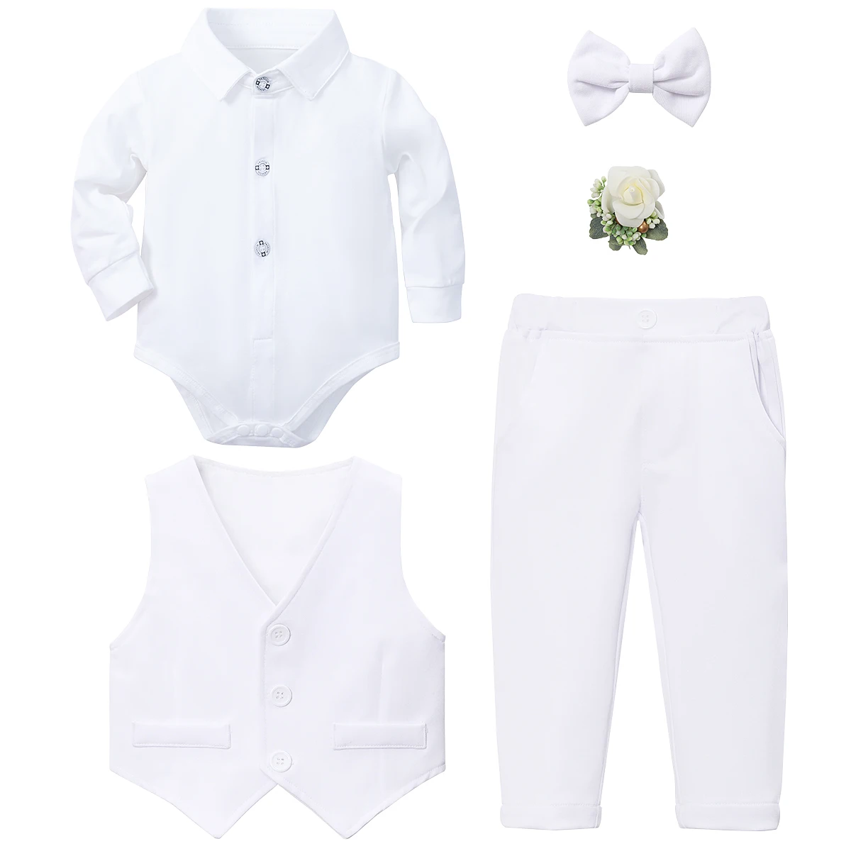 Baby Boy Baptism Outfit Infant First Easter Church Christening Suit Set Toddler Formal Wedding Birthday Party Gift Clothes thumbnail 3