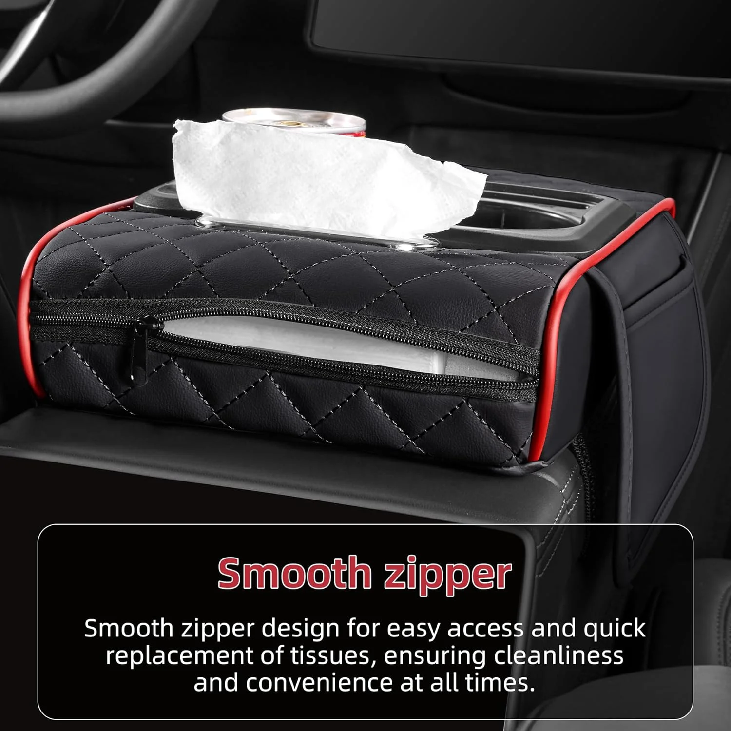Center Console Organizer with Cup Holder Car Armrest Storage Box Armrest Heightening Cushion Pad for Car Interior Auto Accessory thumbnail 4