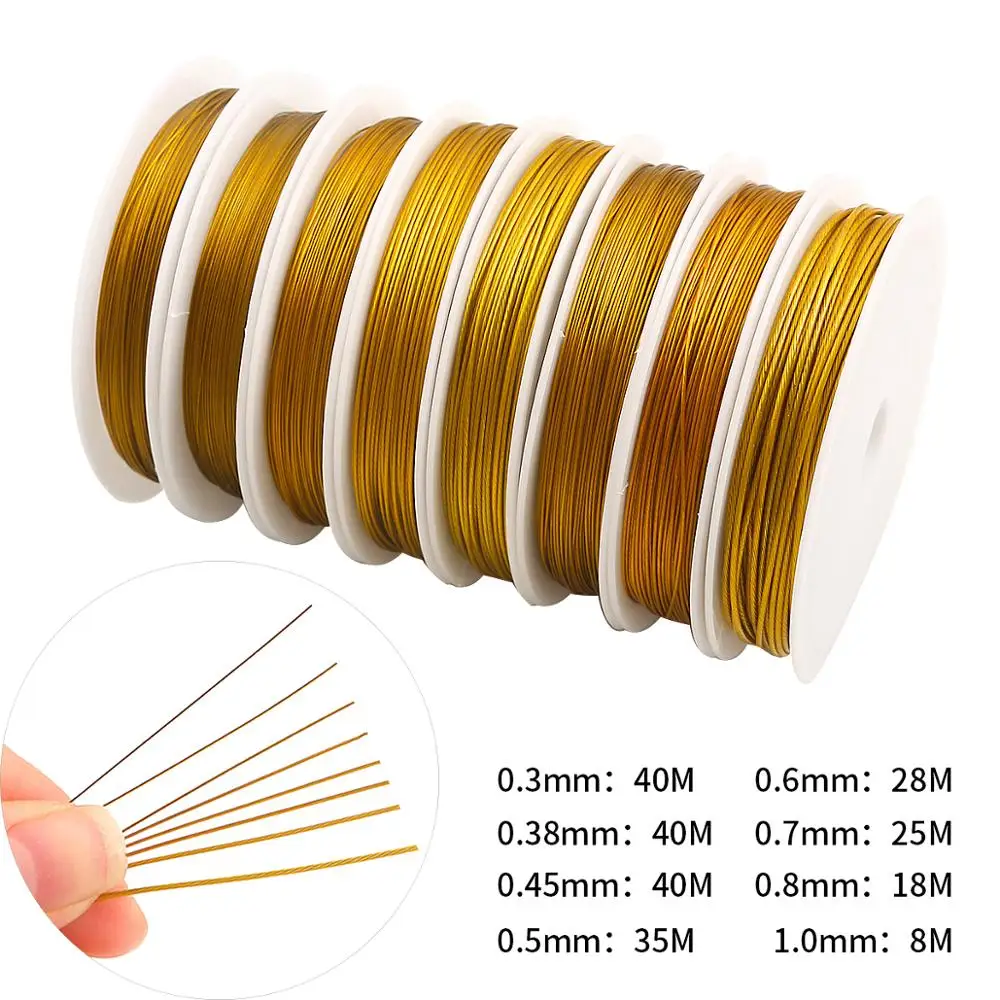 1 Roll/lot 0.3/0.45/0.5/0.6mm Sturdy Copper Wire Beading Wire For Bracelet Necklace DIY Jewelry Making Findings Accessories thumbnail 3