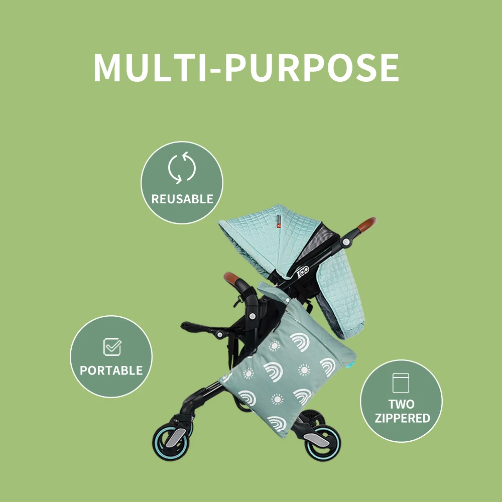 Happyflute Wetbag For Baby Diapers Nappies Waterproof Reusable Diaper Bag With Two Zipper 30cmx40cm thumbnail 5