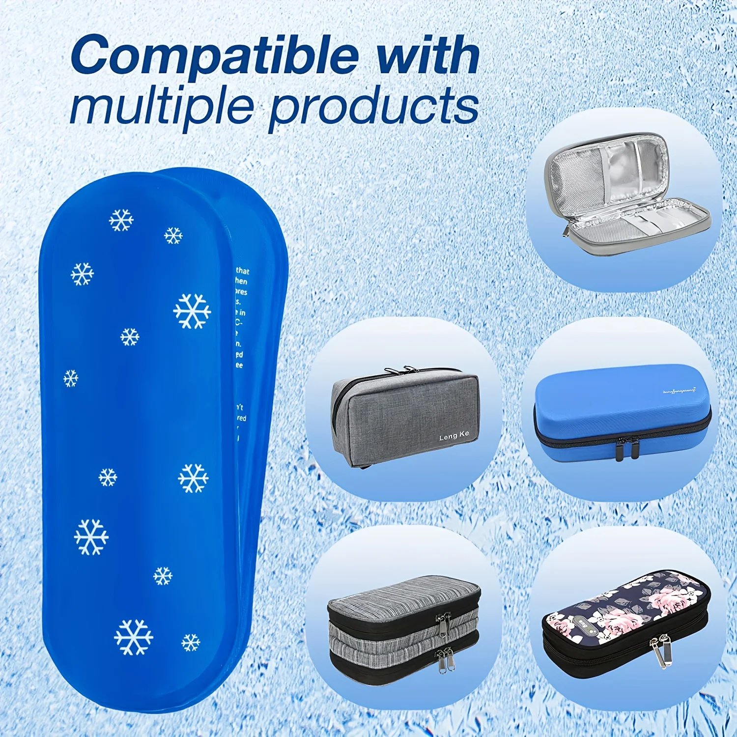 1/6pcs Insulin Gel Ice Bag Reusable Cooling Bag Refrigerated Ice Strip Cold Insulation Ice Pack for Pain Relief Medicine Storage thumbnail 2