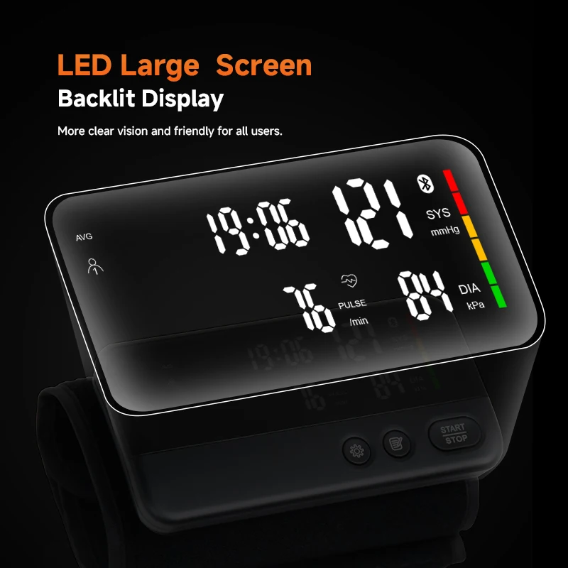 Arm Blood Pressure Monitor Portable Tonometer Bluetooth Digital Tensiometer LCD Large Display Screen Large Cuff Sphygmomanometer thumbnail 5