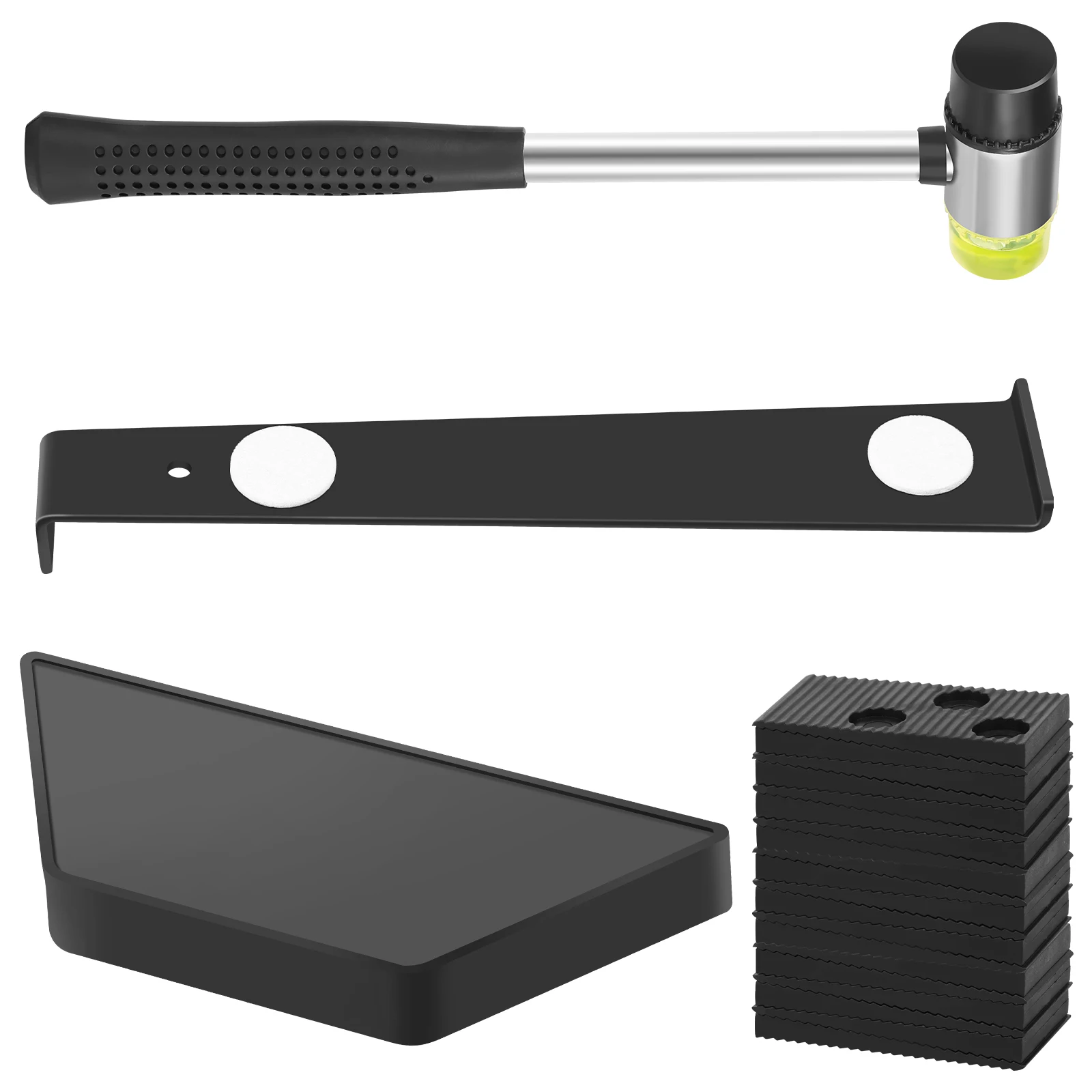 23Pcs Wood Floor Installation Kit Complete Laminate Wood Flooring Tool with Double Faced Hammer Heavy Duty Pull Bar Tool thumbnail 5