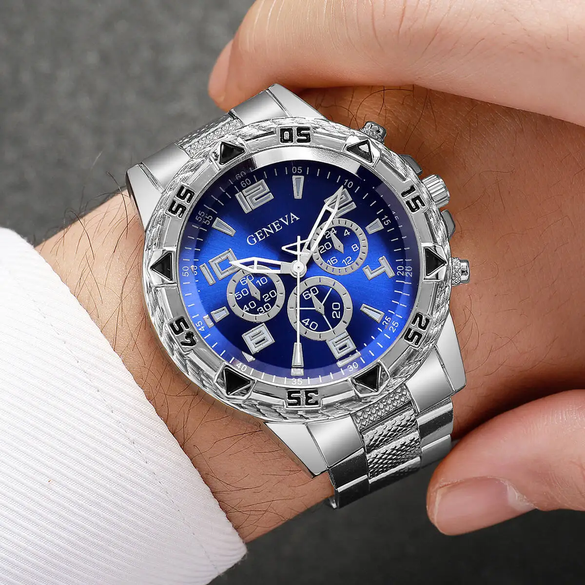 1/4PCS Fashion Business Men Watch Luxury Big Dial Mens Quartz Wristwatches Clock Gift Reloj Hombre（Without Box） thumbnail 3