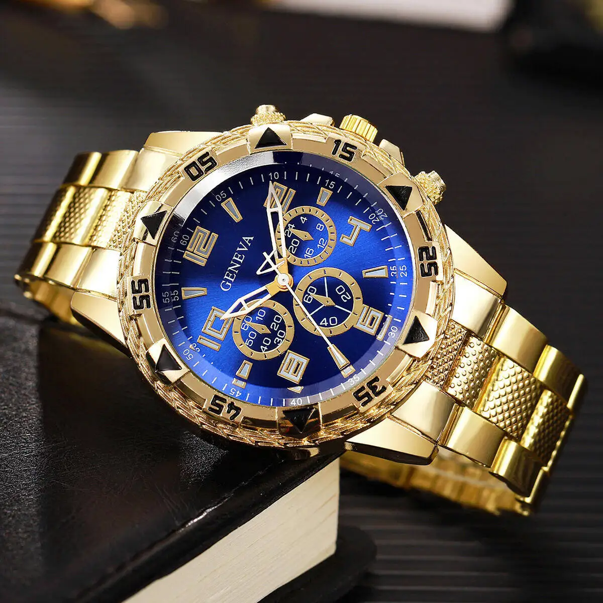 1/4PCS Fashion Business Men Watch Luxury Big Dial Mens Quartz Wristwatches Clock Gift Reloj Hombre（Without Box） thumbnail 5