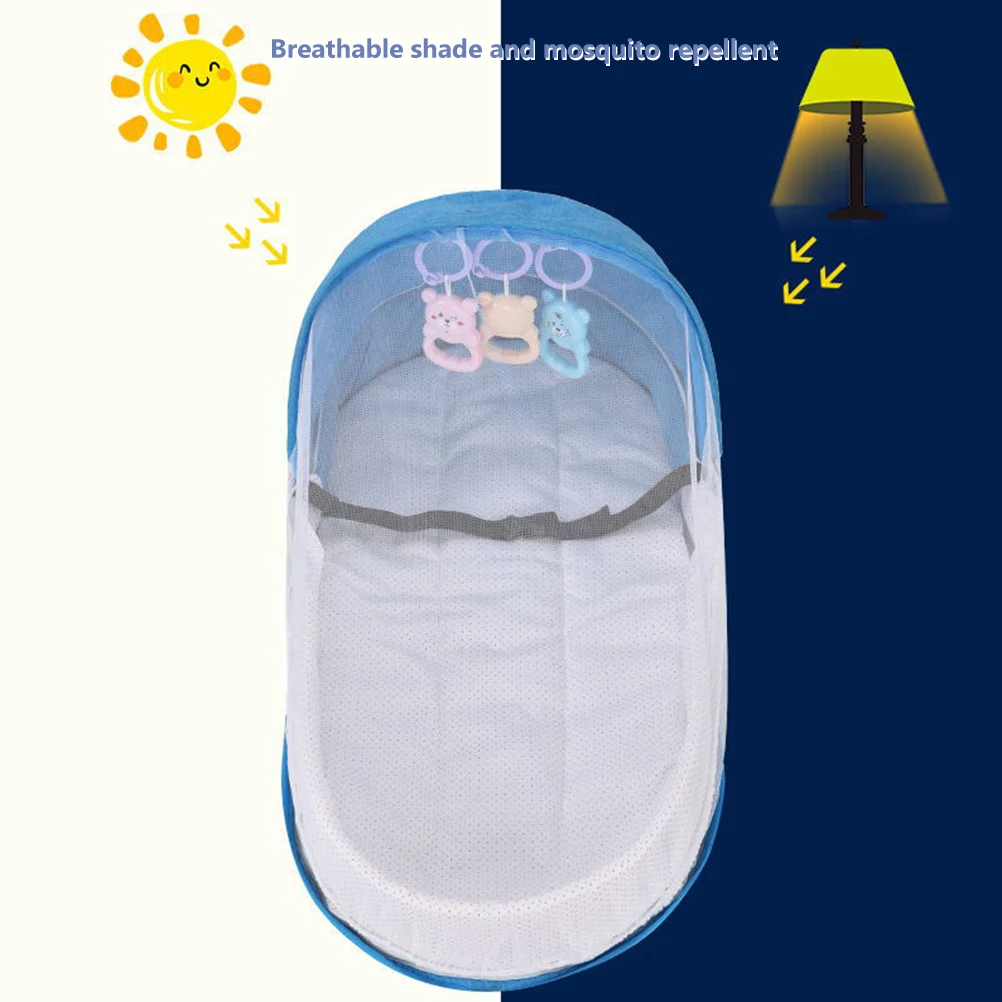 Baby Travel Bed Tight Stitching Baby Travel Cot Soft Linen Cotton Tear Resistant Multifunctional Comfortable Touch for Garden thumbnail 3