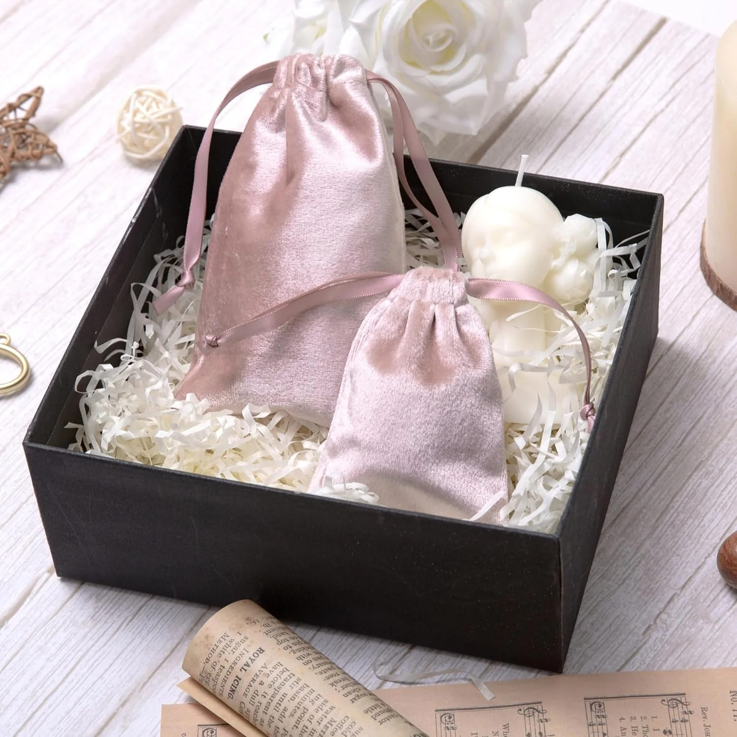 10/20/50pcs Customized Velvet Storage Drawstring Bags Soft Touching Makeup Pocket Jewelry Wedding Christmas Gift Package Pouches thumbnail 5