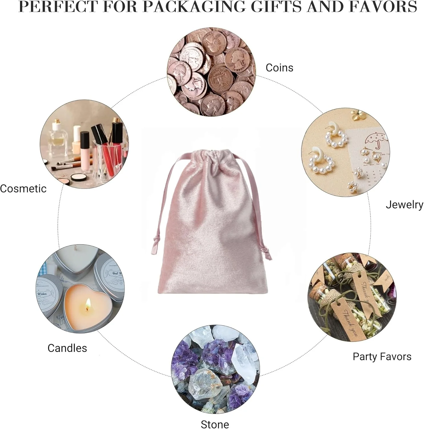 10/20/50pcs Customized Velvet Storage Drawstring Bags Soft Touching Makeup Pocket Jewelry Wedding Christmas Gift Package Pouches thumbnail 6