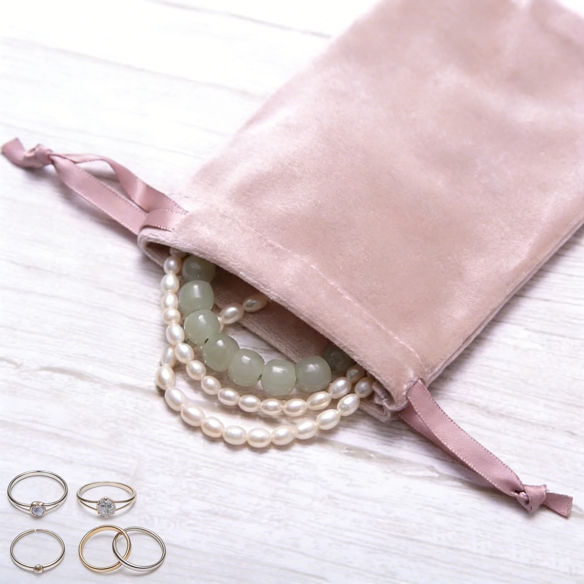 10/20/50pcs Customized Velvet Storage Drawstring Bags Soft Touching Makeup Pocket Jewelry Wedding Christmas Gift Package Pouches thumbnail 3