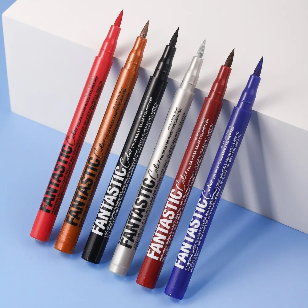12 Colors Water-based Eyeliner Liquid Matte Red Quick-Drying Smudge-Proof Smooth Eyeliner Pen Long-Lasting Eyes Makeup Cosmetics thumbnail 4