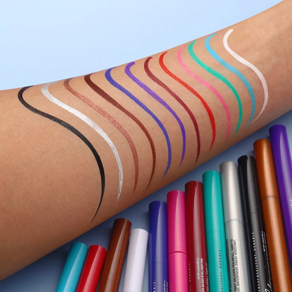12 Colors Water-based Eyeliner Liquid Matte Red Quick-Drying Smudge-Proof Smooth Eyeliner Pen Long-Lasting Eyes Makeup Cosmetics thumbnail 6
