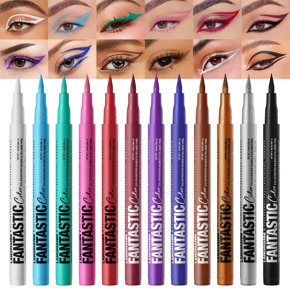 12 Colors Water-based Eyeliner Liquid Matte Red Quick-Drying Smudge-Proof Smooth Eyeliner Pen Long-Lasting Eyes Makeup Cosmetics thumbnail 2