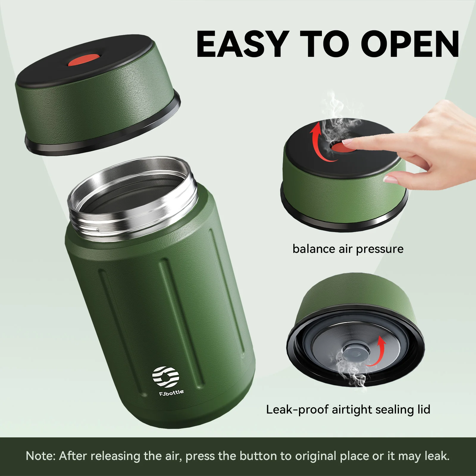Fjbottle lunch box Stainless Steel Food containers with bag Thermal lunch box Free Spoon 1000ml thumbnail 3