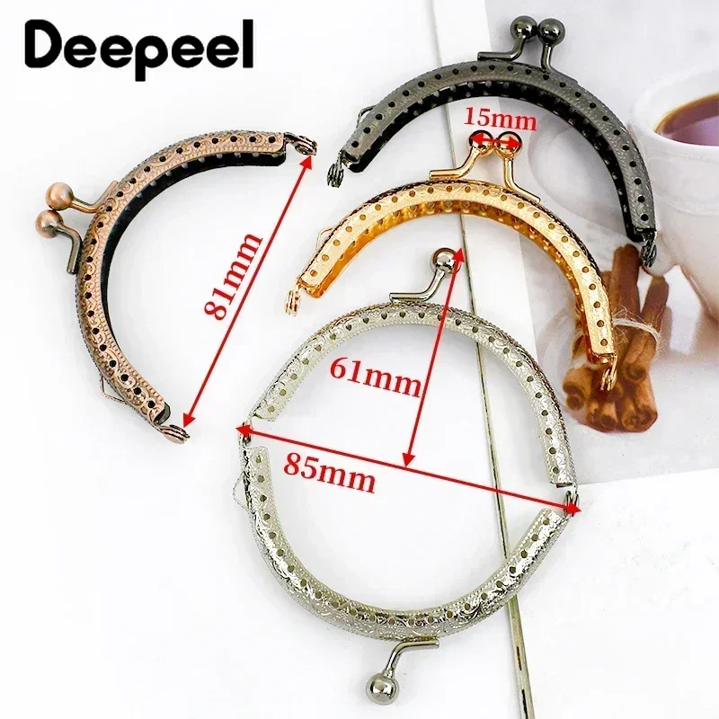 5/10Pcs Deepeel 85mm Metal Bag Handle Coin Purse Frame Kiss Clasp Handbag Wallet Handles DIY Sewing Brackets Accessories thumbnail 4