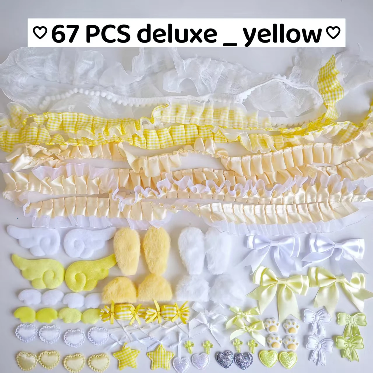 67 pieces of color material package set for bar and tray, collection of girl's pink bow, lace and lace accessories, pain package thumbnail 3