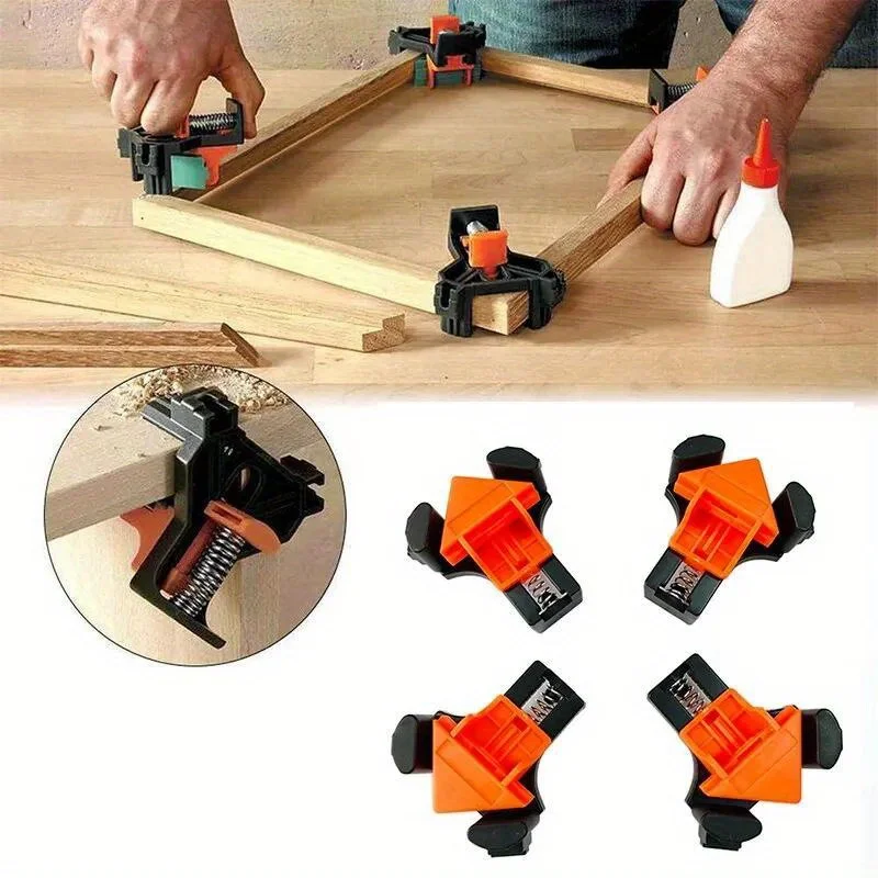 Woodworking Angle Clamp Tool Set 60/90/120 Degrees Fixer Photo Frame Picture Frame Clamp Home Tools Punching Installer Hand Tool thumbnail 3