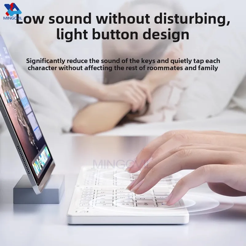 MINGCVIL Mini Foldable Wireless Keyboard Slim Portable Bluetooth Keyboard Rechargeable Folding Keyboard for IOS Windows Android thumbnail 3