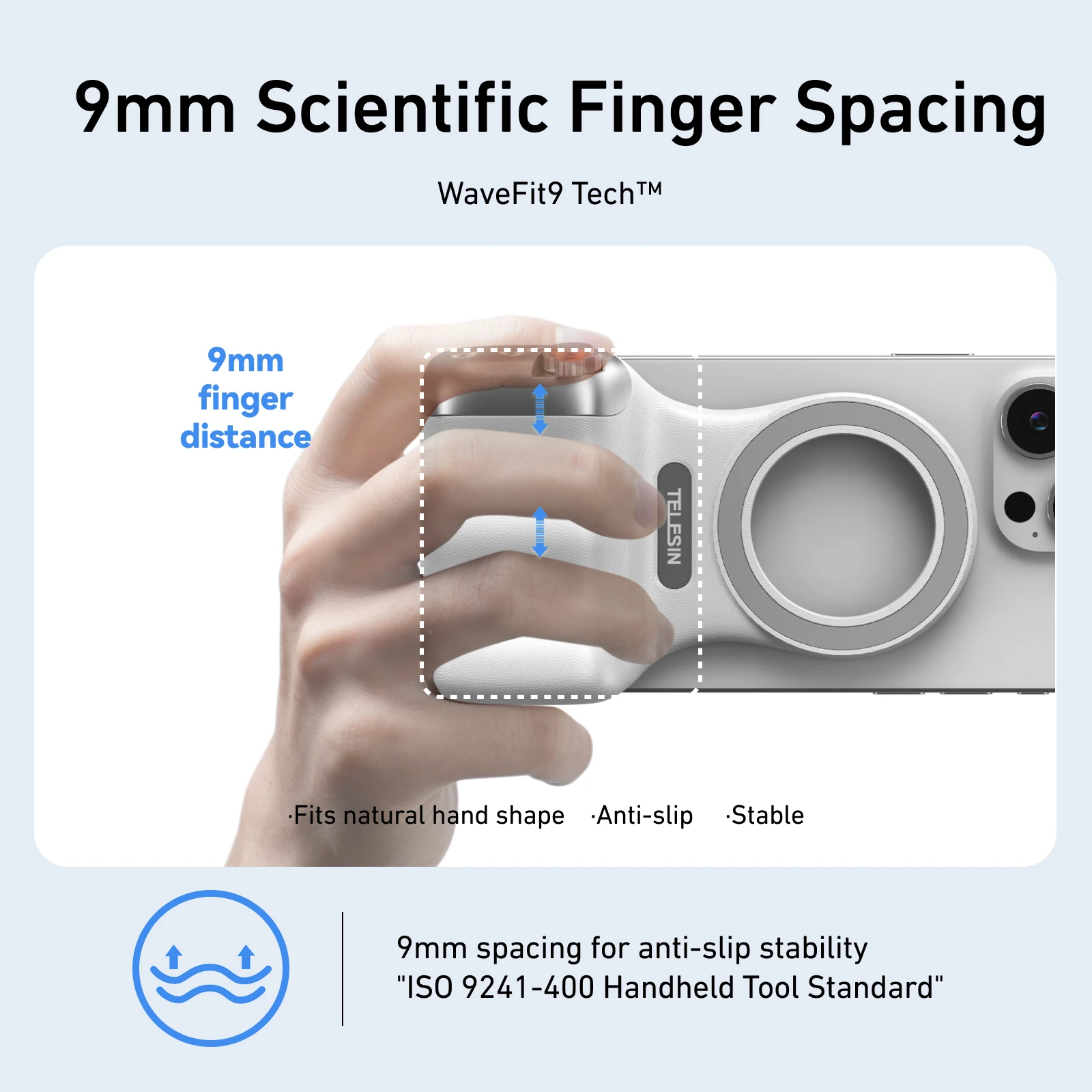 TELESIN Magnetic Phone Camera Shoot Hand Grip Phone Holder Shooting Aid Remote Control Handle for Iphone HUAWEI SAMSUNG Phone thumbnail 3