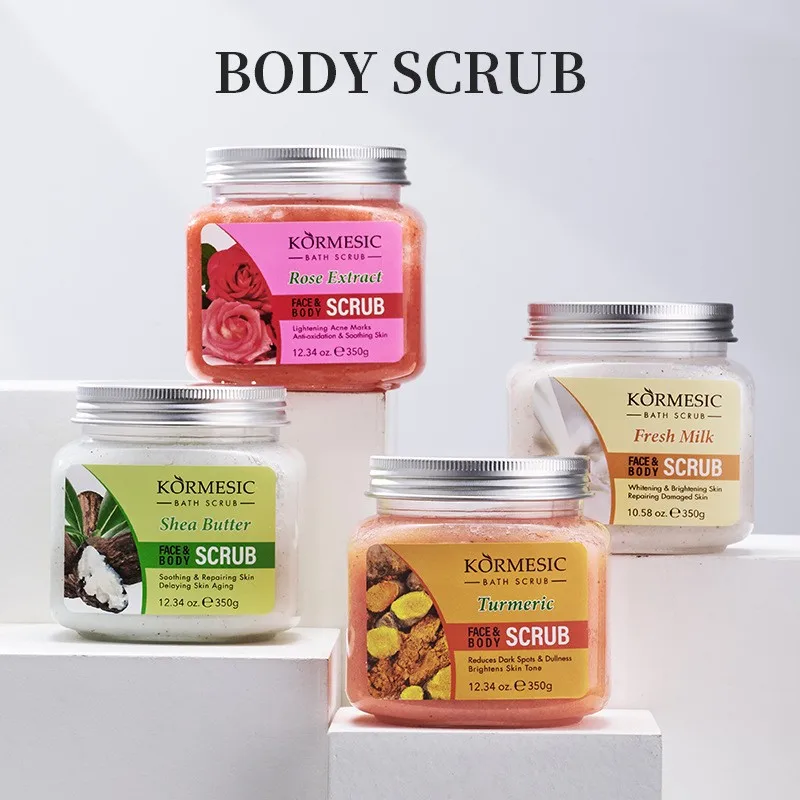 KORMESIC Turmeric Body Scrub Cream Facial Moisturizing Deep Cleansing Milk Rose Gentle Tender Face Exfoliation Skin Care Product thumbnail 2