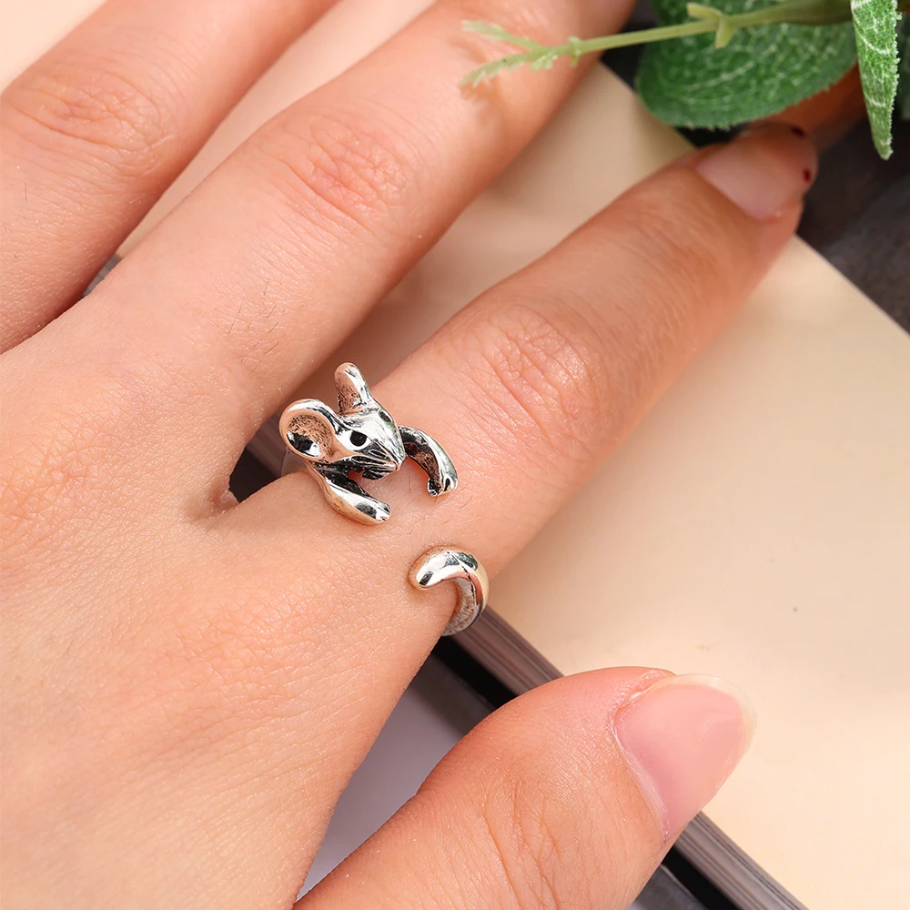 1 Creative Vintage Rat Adjustable Alloy Ring - Simple and Cute Hypoallergenic and Eco-Friendly Decorative Accessories Gifts thumbnail 4