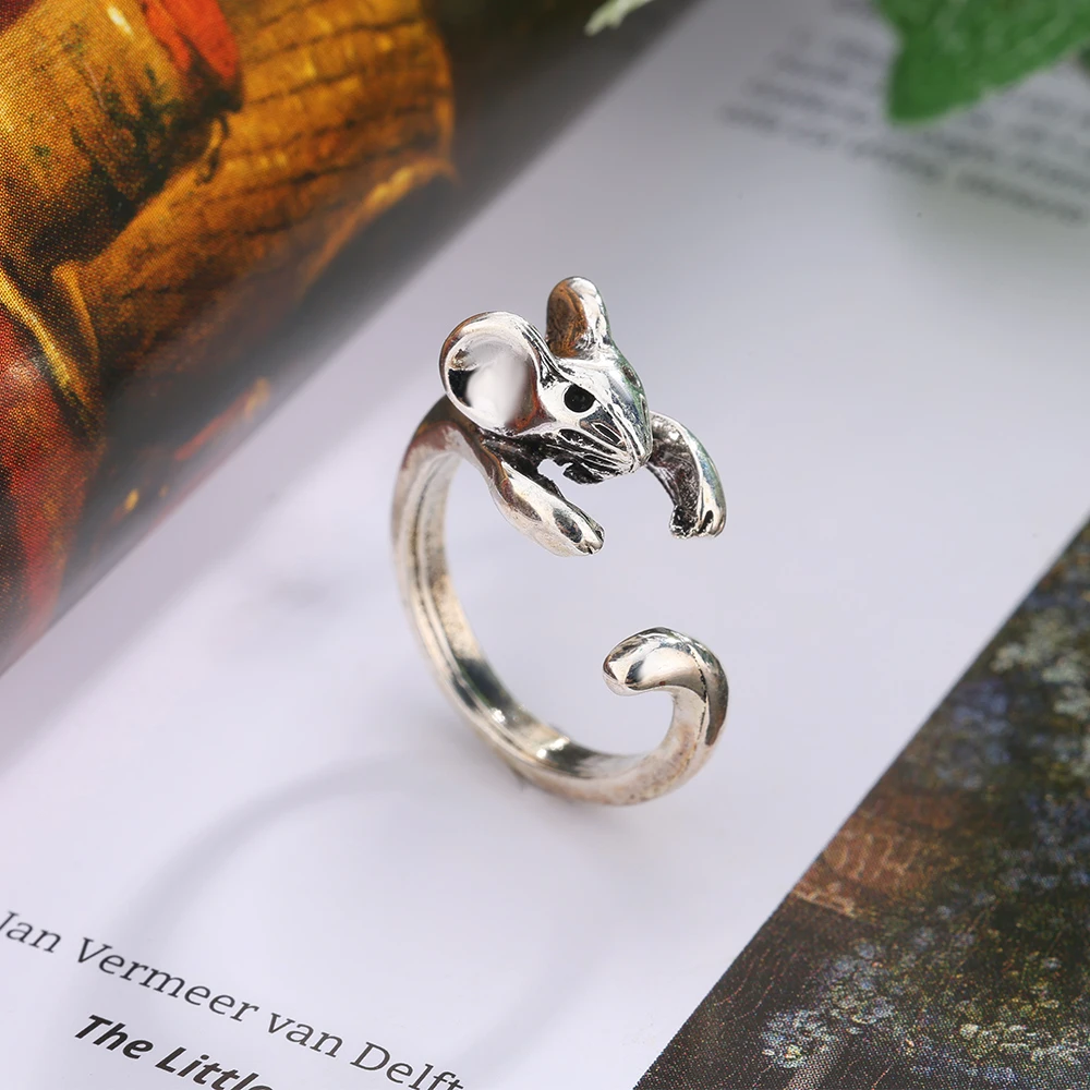 1 Creative Vintage Rat Adjustable Alloy Ring - Simple and Cute Hypoallergenic and Eco-Friendly Decorative Accessories Gifts thumbnail 2