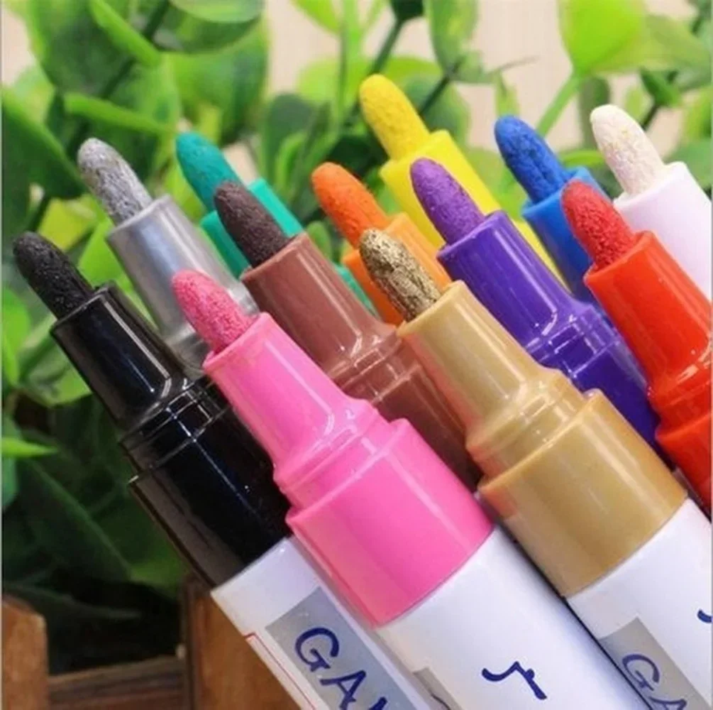 12PCS White Oil Paint Markers for Graffiti Tyre Writing Art DIY Crafts Office School Supplies Fine Tip Permanent Markers thumbnail 6