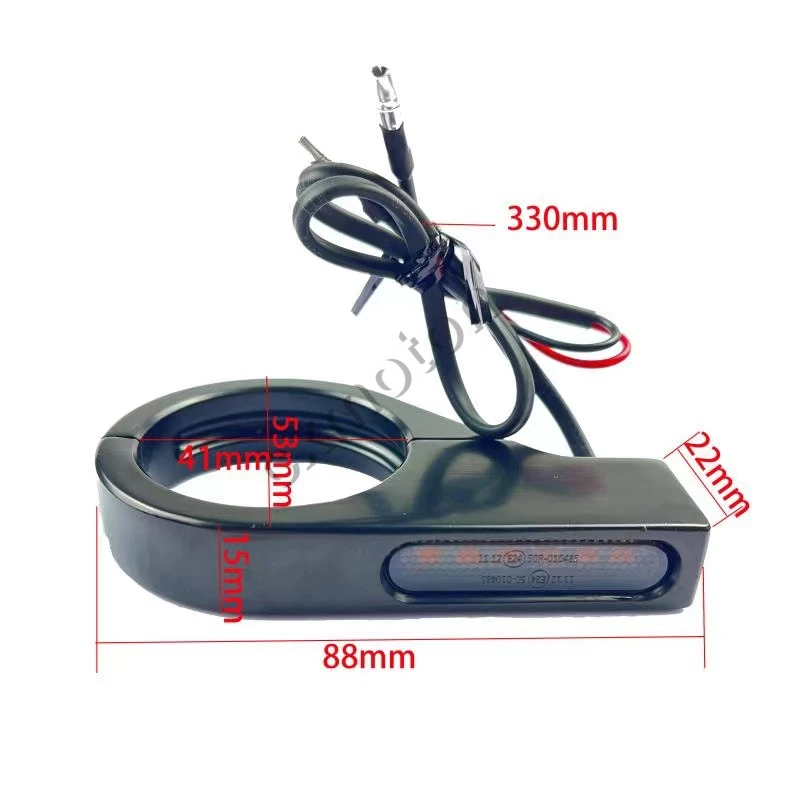 39mm-41mm Fork Tubes Clamp Indicator Motorcycle LED Turn Signal Light Amber white Blinker Winker Lamp For Harley Honda thumbnail 3