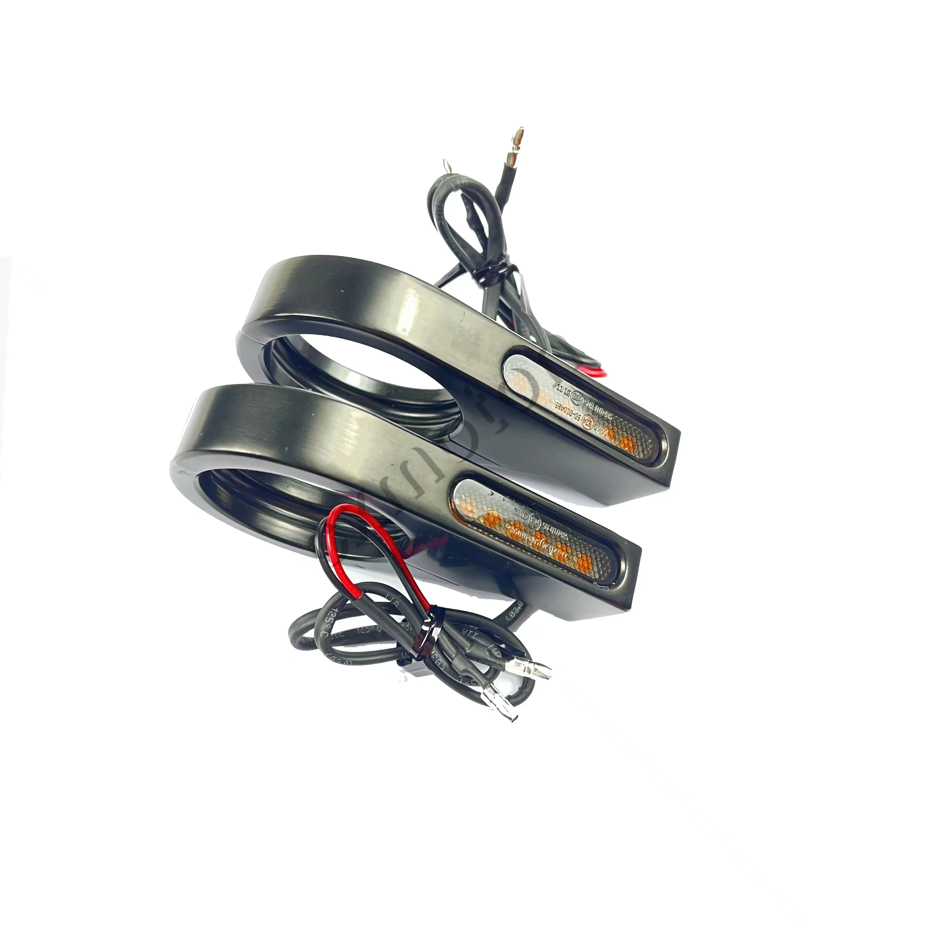 39mm-41mm Fork Tubes Clamp Indicator Motorcycle LED Turn Signal Light Amber white Blinker Winker Lamp For Harley Honda thumbnail 2