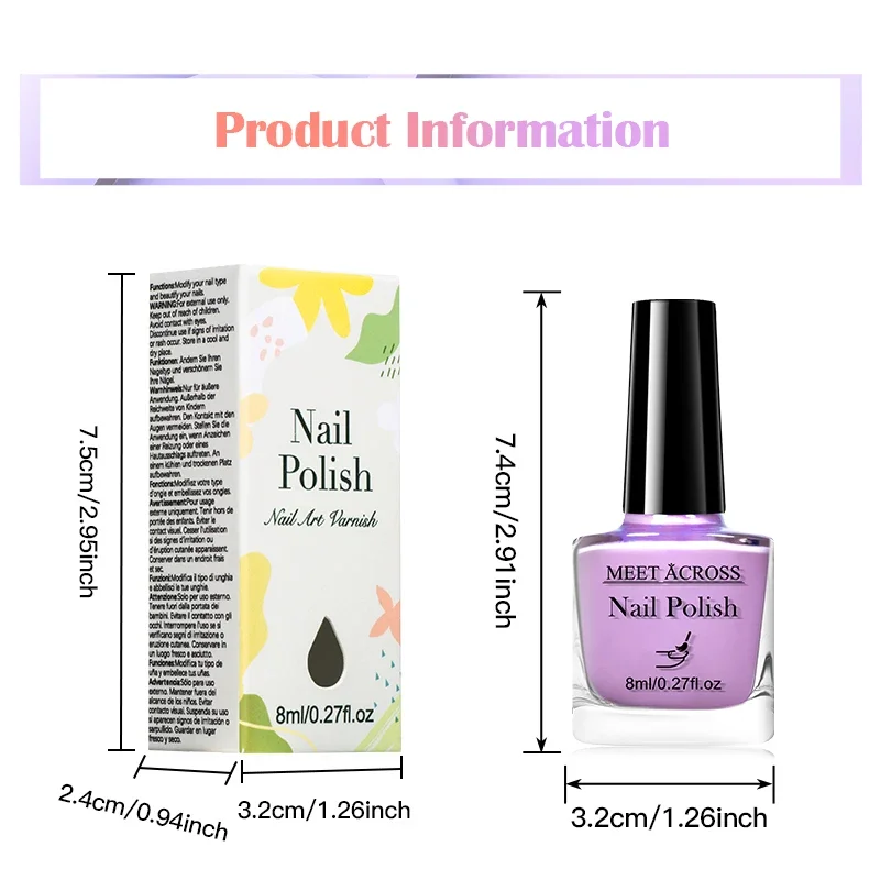 8ml Water-Based Nail Polish 48 Colors Long Lasting Quick Drying No Need of Lamp to Cure Nail Supplies Vernis for Nails Manicure thumbnail 6
