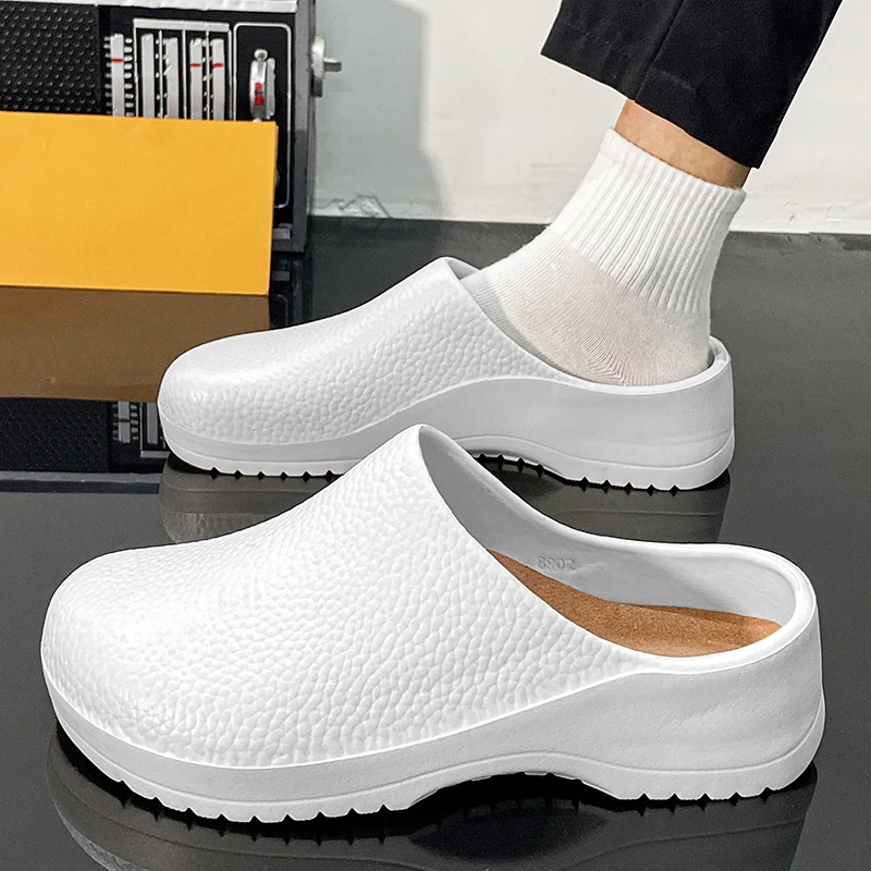 Men's and Women's Summer Breathable, Waterproof, Non-Slip Kitchen Shoes, Slip-On Beach Shoes, Toe-Toe Sandals and Slippers thumbnail 6