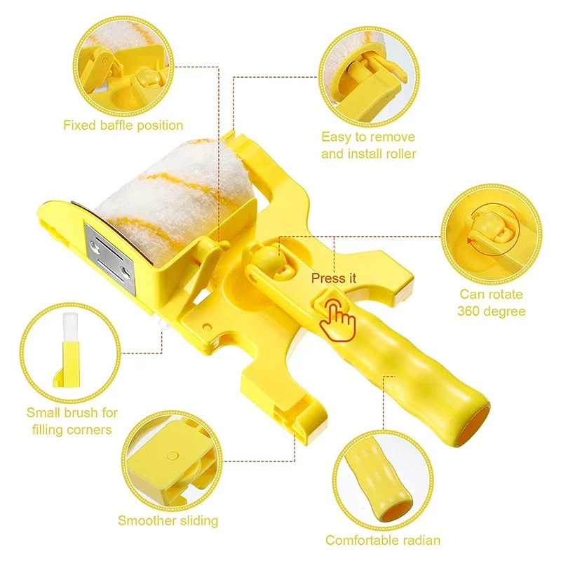 Multifunction Paint Brush Roller Corner Brushes Set Household Use Wall Decorative Professional DIY Painting Brush Handle Tool thumbnail 2