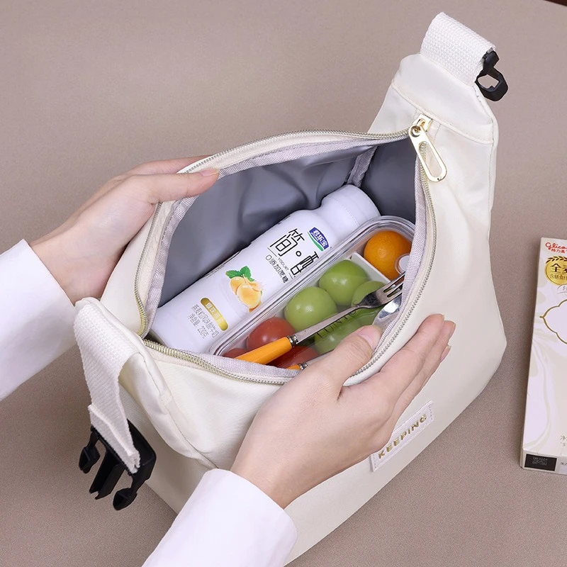 Luxurious New Hand-Held Buckle Lunch Box Bag Large-Capacity Work Lunch Insulated Student Lunch Bag Rice Bag